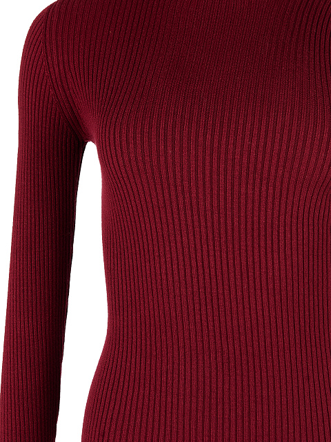 Бордовая трикотажная водолазка в рубчик, 3 Бордовая трикотажная водолазка в рубчик, 3