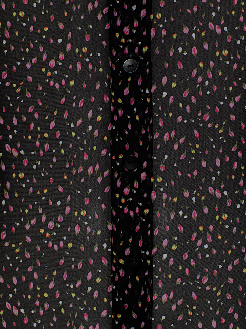 Черная блузка из шифона с цветочным принтом, 4