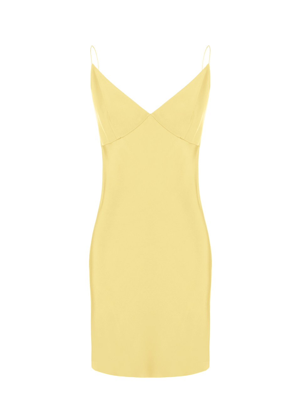 Желтое платье-мини из шелка, 1