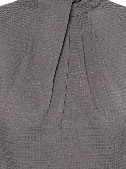 Серое платье-мини с узором пье-де-пуль и драпировкой, 3 Серое платье-мини с узором пье-де-пуль и драпировкой, 3