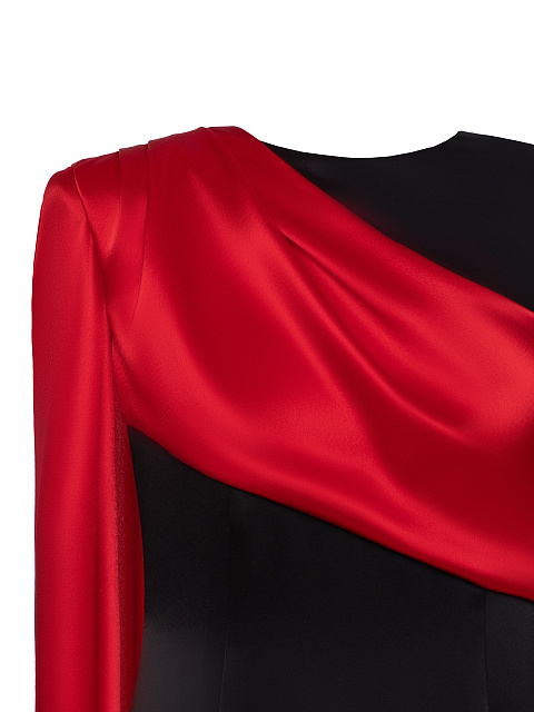 Платье-макси из черного и красного шелка, 8 Платье-макси из черного и красного шелка, 8