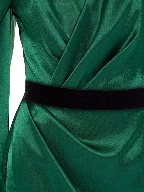 Зеленое платье-макси из шелка, 3