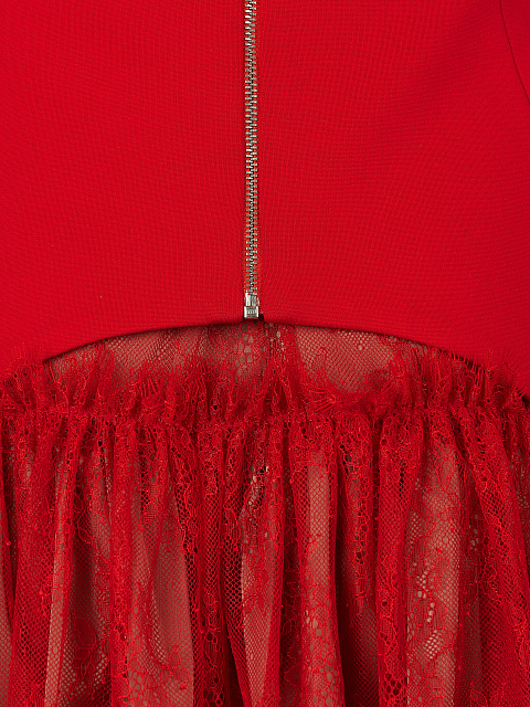 Красный комплект из топа и кружевной юбки, 4