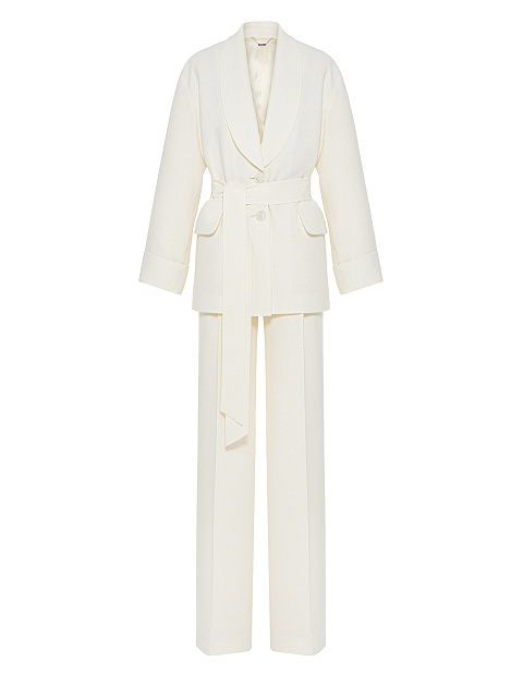 Молочный костюм-двойка из твида, 1