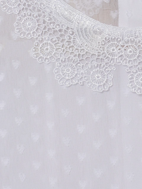 Белое детское платье из шифона с кружевным воротником, 4 Белое детское платье из шифона с кружевным воротником, 4