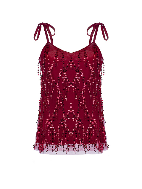 Бордовый топ в пайетках, 1