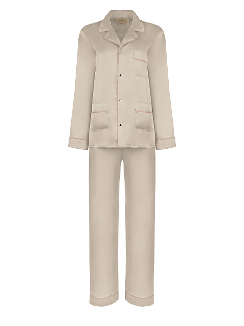 Бежевая шелковая пижама, 1 Бежевая шелковая пижама, 1