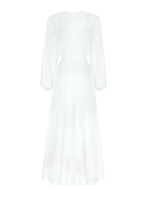 Белое шифоновое платье-макси, 1