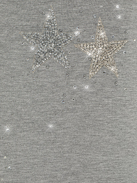 Светло-серая майка со стразами, 3