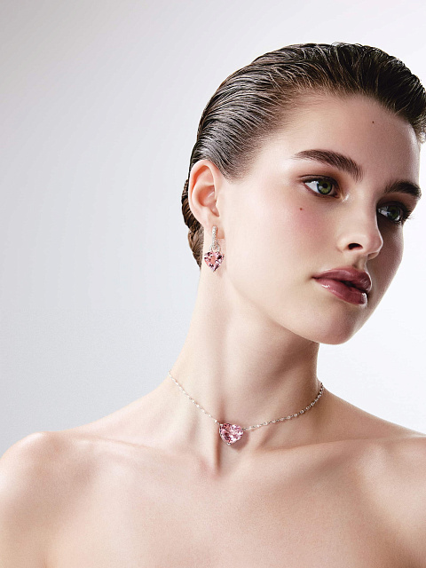 Колье белого золота с морганитом и бриллиантами, 4