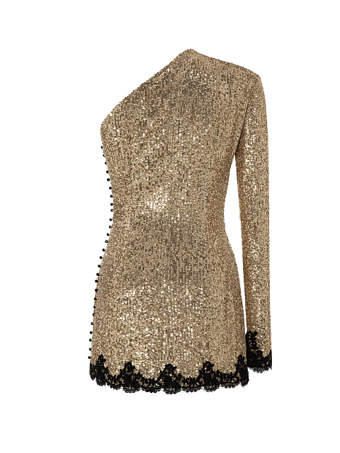 Асимметричное платье-мини в пайетках, 4