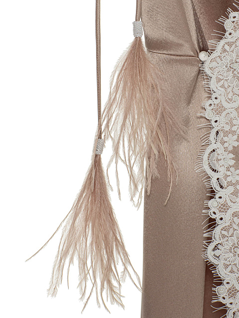 Платье-мини из шелка с кружевом, 3