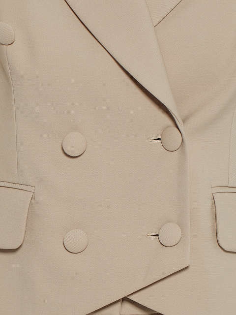 Бежевый костюм-двойка из шерсти, 5