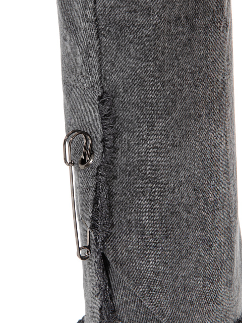 Укороченный серый жакет из вареного денима, 4