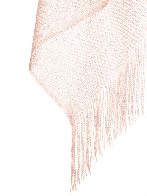 Розовое пончо из сетки с бахромой, 3