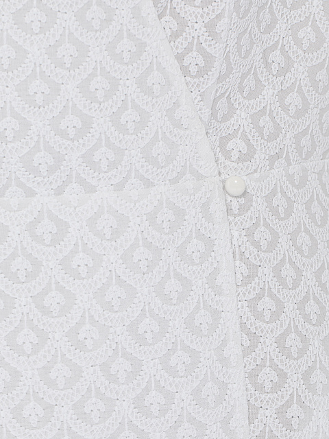 Белое хлопковое платье-мини на запах, 3