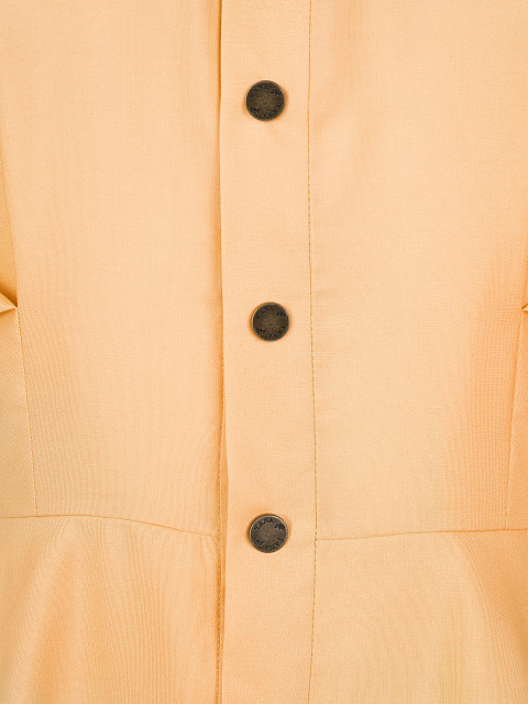 Персиковое платье-рубашка из хлопка, 3