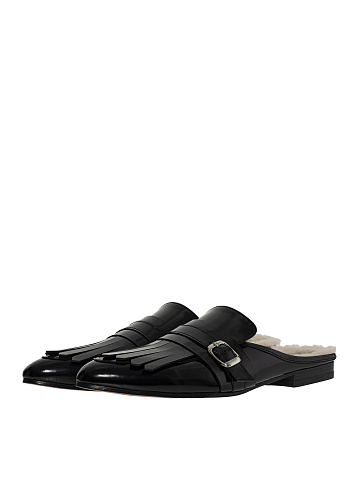 Черные мюли с мехом, 1