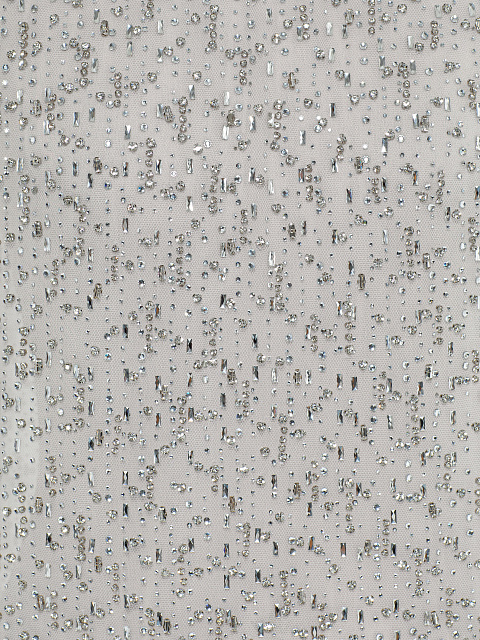 Белое платье-мини с кристаллами, 3