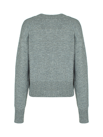 Темно-серый пуловер с люрексом и пайетками, 2