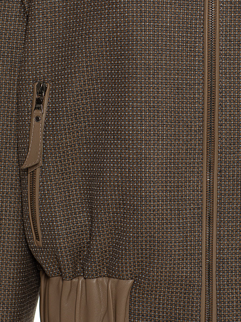 Коричневый бомбер в клетку из шерсти, 3 Коричневый бомбер в клетку из шерсти, 3