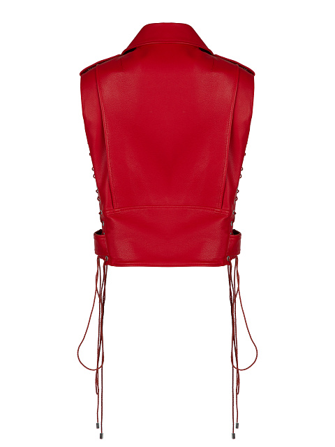 Красный кожаный байкерский жилет, 2 Красный кожаный байкерский жилет, 2