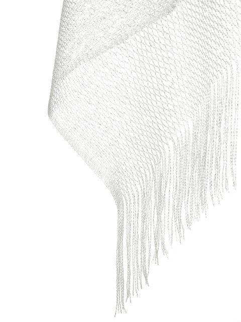 Серебристое пончо из сетки с бахромой, 3