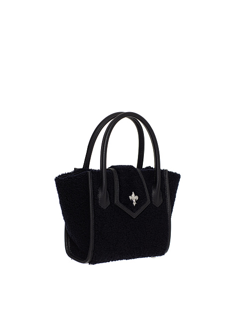 Черная сумка из овчины с лилией, 2 Черная сумка из овчины с лилией, 2