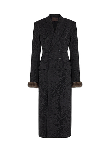 Пальто из жаккарда с мехом, 1