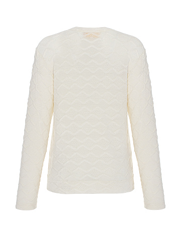 Белый трикотажный лонгслив с вышивкой, 2