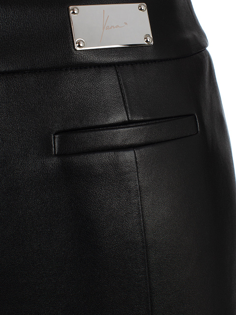 Черная кожаная юбка-миди на молнии, 5 Черная кожаная юбка-миди на молнии, 5