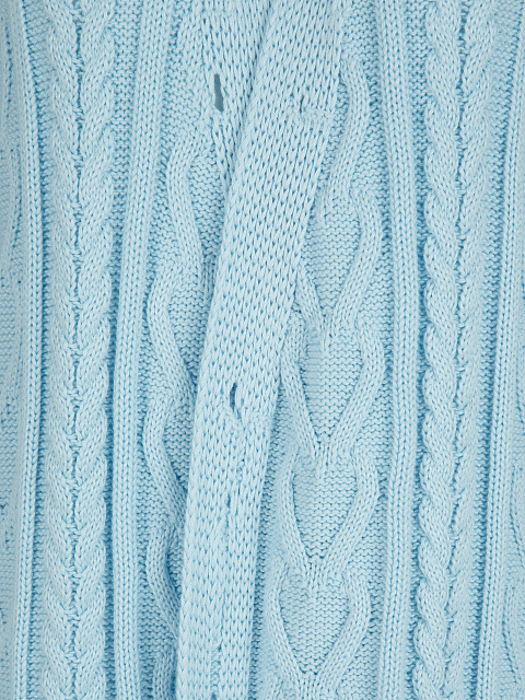 Голубой хлопковый кардиган с косами, 3