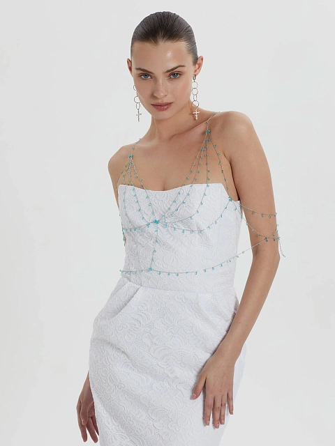 Белое платье-миди из кружева, 6 Белое платье-миди из кружева, 6