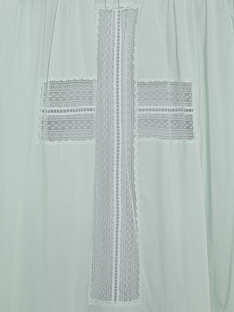 Мятная хлопковая объемная блузка, 3