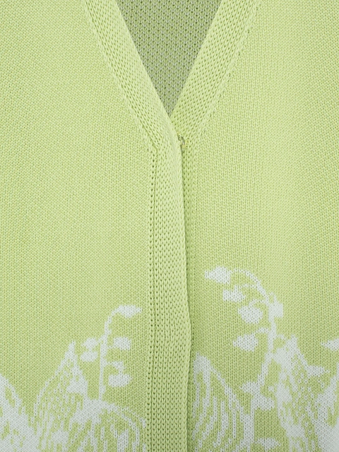 Салатовый оверсайз кардиган с ландышами, 3