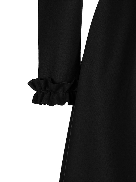 Черное платье-миди с рюшами, 3 Черное платье-миди с рюшами, 3