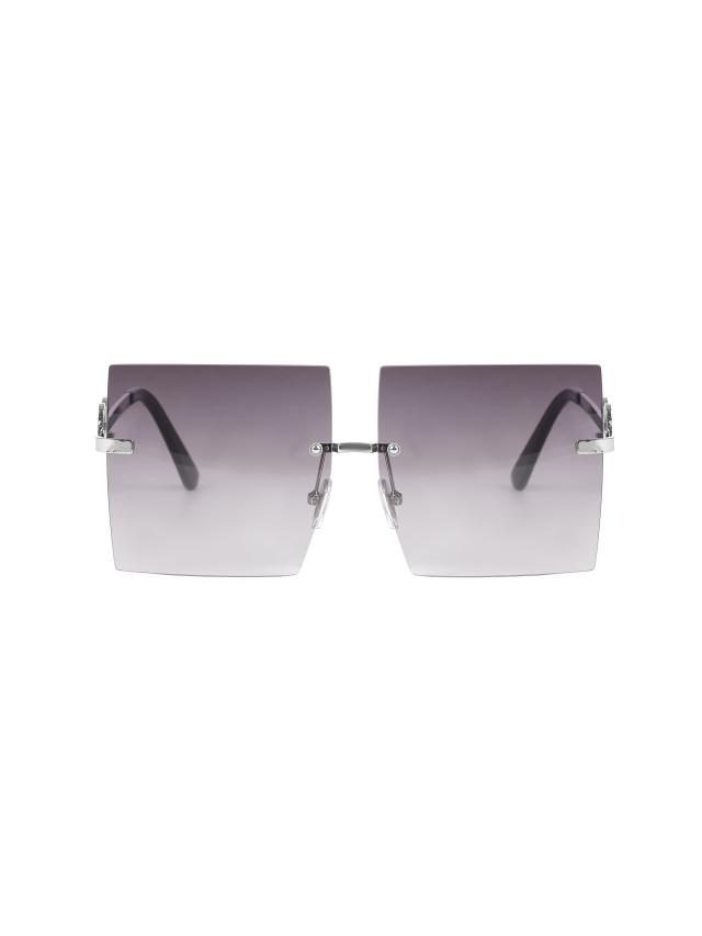 Солнцезащитные очки в серебристой оправе с квадратными серыми линзами, 2