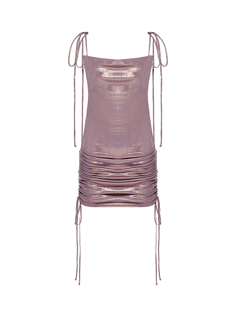 Розовое платье-трансформер из трикотажа с металлическим блеском, 1