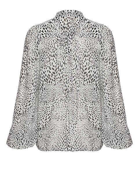 Черно-белая шифоновая блузка с леопардовым принтом, 3