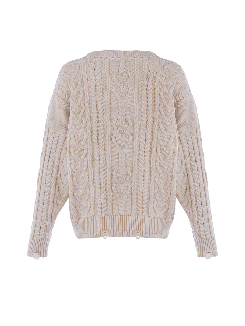 Пудрово-розовый свитер с косами, 2 Пудрово-розовый свитер с косами, 2