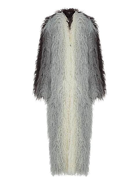 Бело-серая шуба из эко-меха, 1