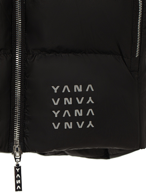 Черный унисекс пуховик с капюшоном, 4