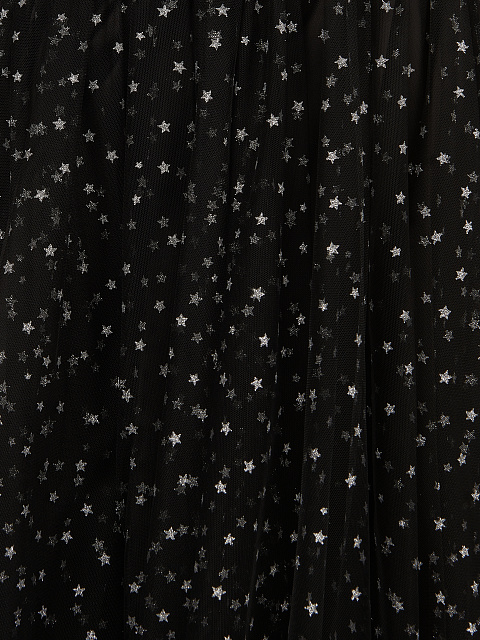 Черная юбка-миди из сетки с серебристыми звездами, 3