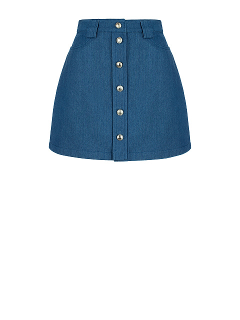 Синяя юбка-мини из денима, 1