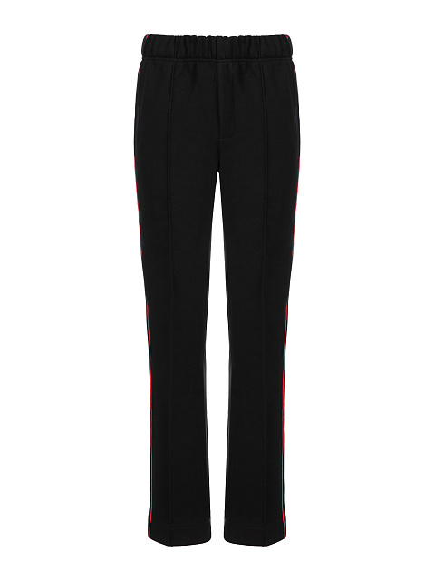 Черный костюм с укороченной толстовкой и розовой вышивкой, 3 Черный костюм с укороченной толстовкой и розовой вышивкой, 3