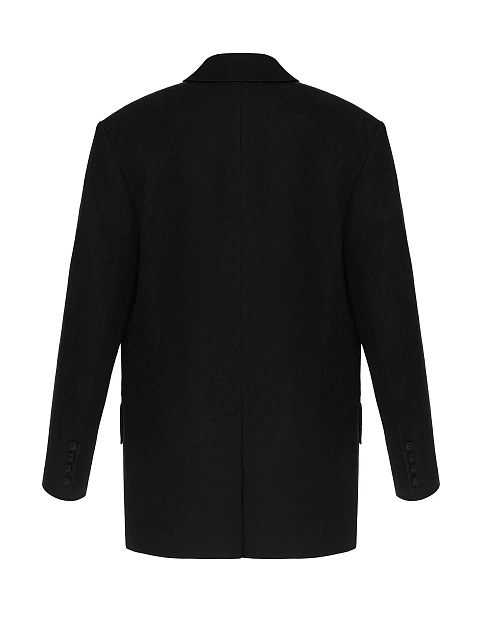 Черный объемный жакет из хлопка, 2