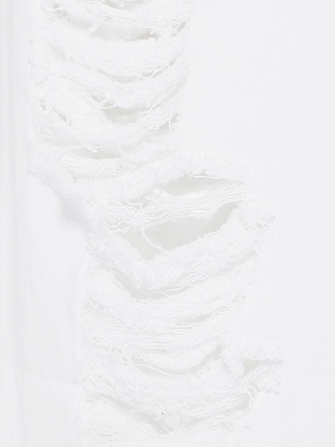 Широкие рваные джинсы белого цвета, 4 Широкие рваные джинсы белого цвета, 4