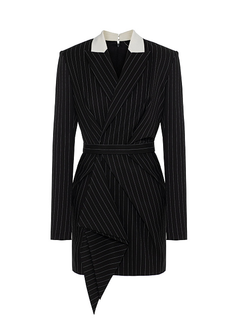 Черное платье-мини в полоску, 1 Черное платье-мини в полоску, 1