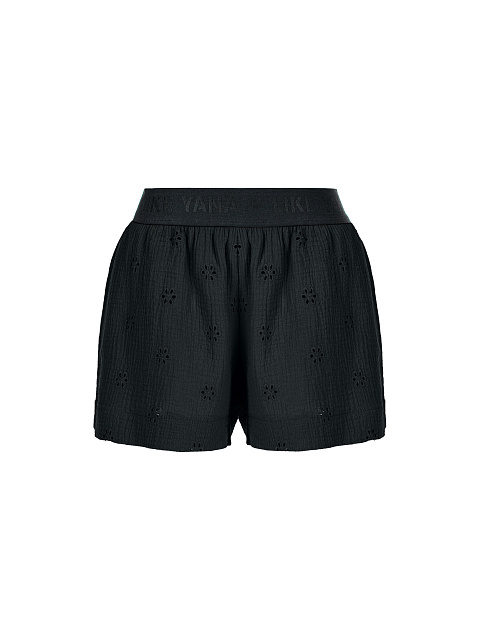 Черный костюм из муслина с вышивкой, 4