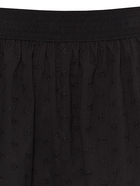 Черный комплект из топа на завязках и шорт с рюшами, 4